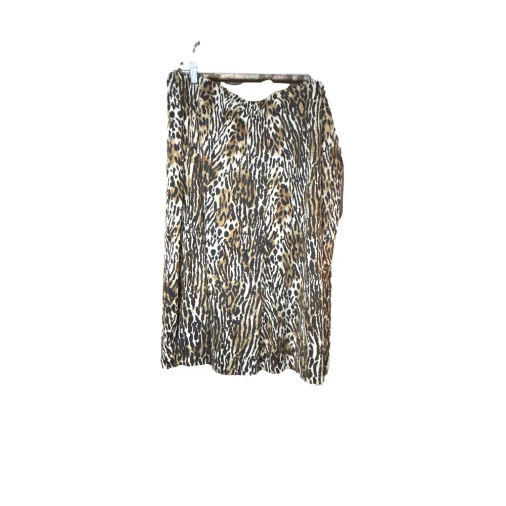 Jones New York Skirt Womens Brown Animal Print Size 2X - Picture 2 of 8